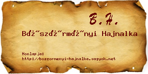 Böszörményi Hajnalka névjegykártya