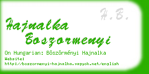 hajnalka boszormenyi business card