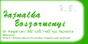 hajnalka boszormenyi business card